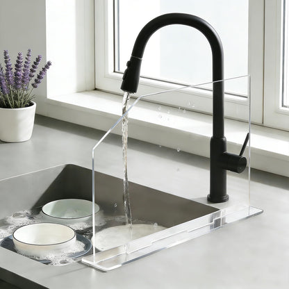 PEDOBALI 4 Pcs Acrylic Sink Splash Guard with Base 16.14 x 13.38 Inch Plate Countertop Partition Transparent Freestanding Panel Barrier for Hospitals Labs Home Kitchen Bathroom