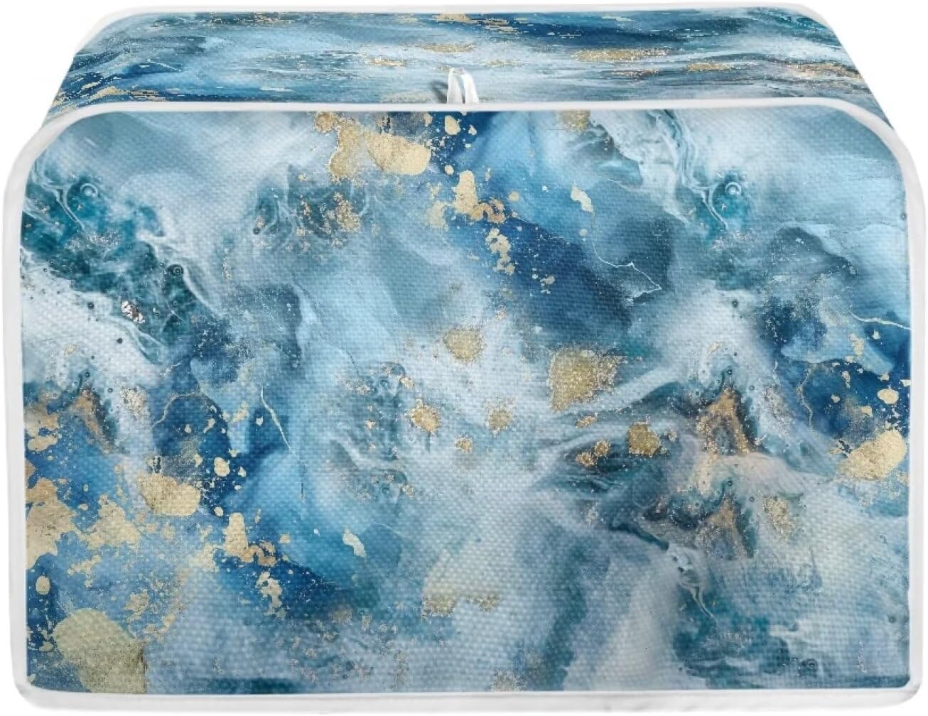 ZDCUSTOM Blue Marble Toaster Cover, Quilted 4 Slice Dustproof Appliance Protector for Kitchen