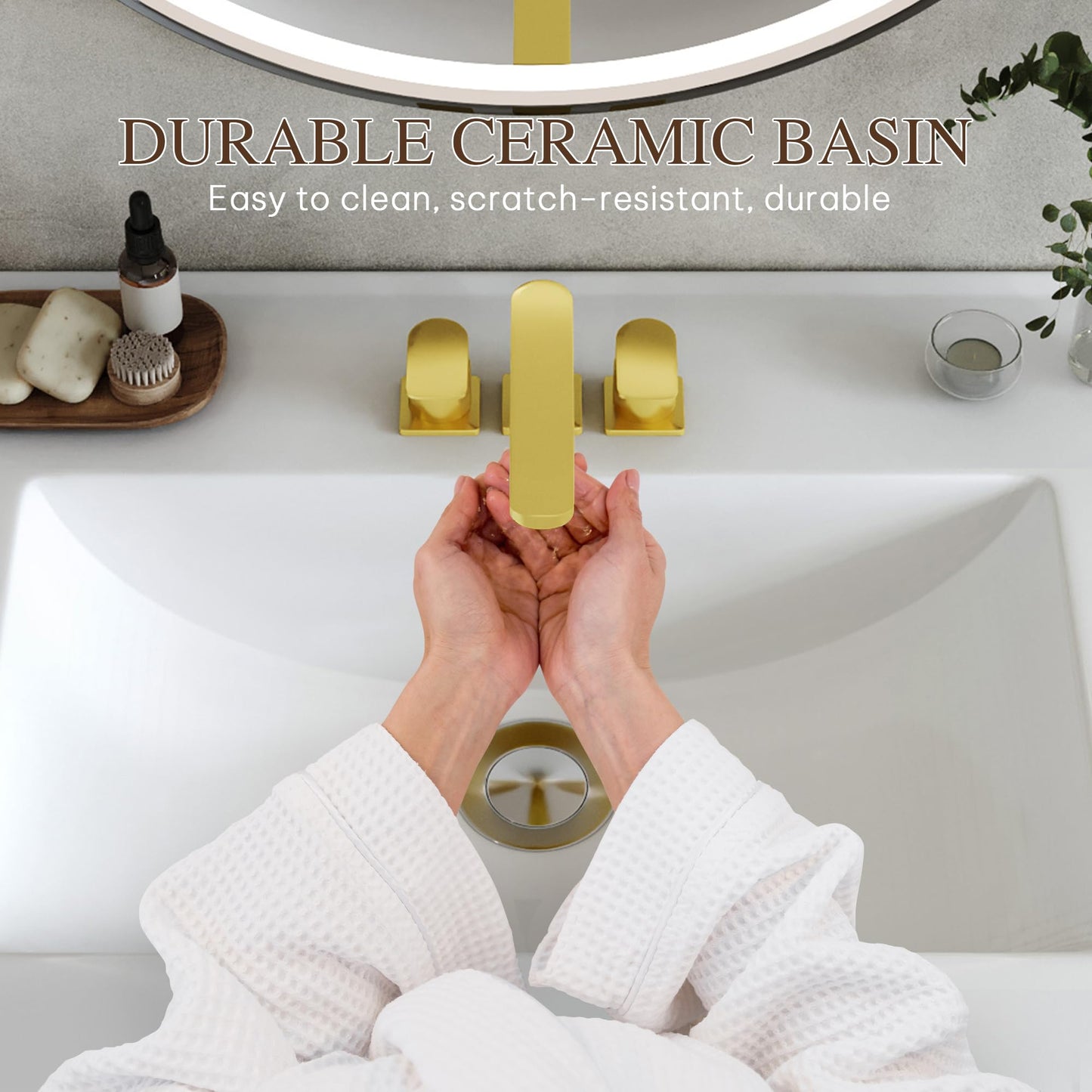 YITAHOME Bathroom Vanity 24 Inch White Soft-Closing Double Extra Large Doors Bathroom Floating Modern Vanity
