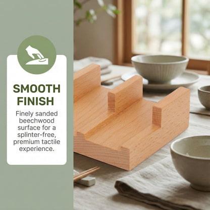 VOSAREA Sushi Taco Holder Wood Sushi Display Rack U Shaped Sashimi Plate Sushi Hand Roll Stand Sushi Platter Wood Taco Holder Sushi Taco Plate Japanese Novelty Serving Tray