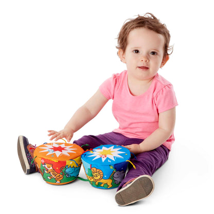 Melissa & Doug K's Kids Bongo Drums Soft Musical Instrument, Multicolor, 1 EA