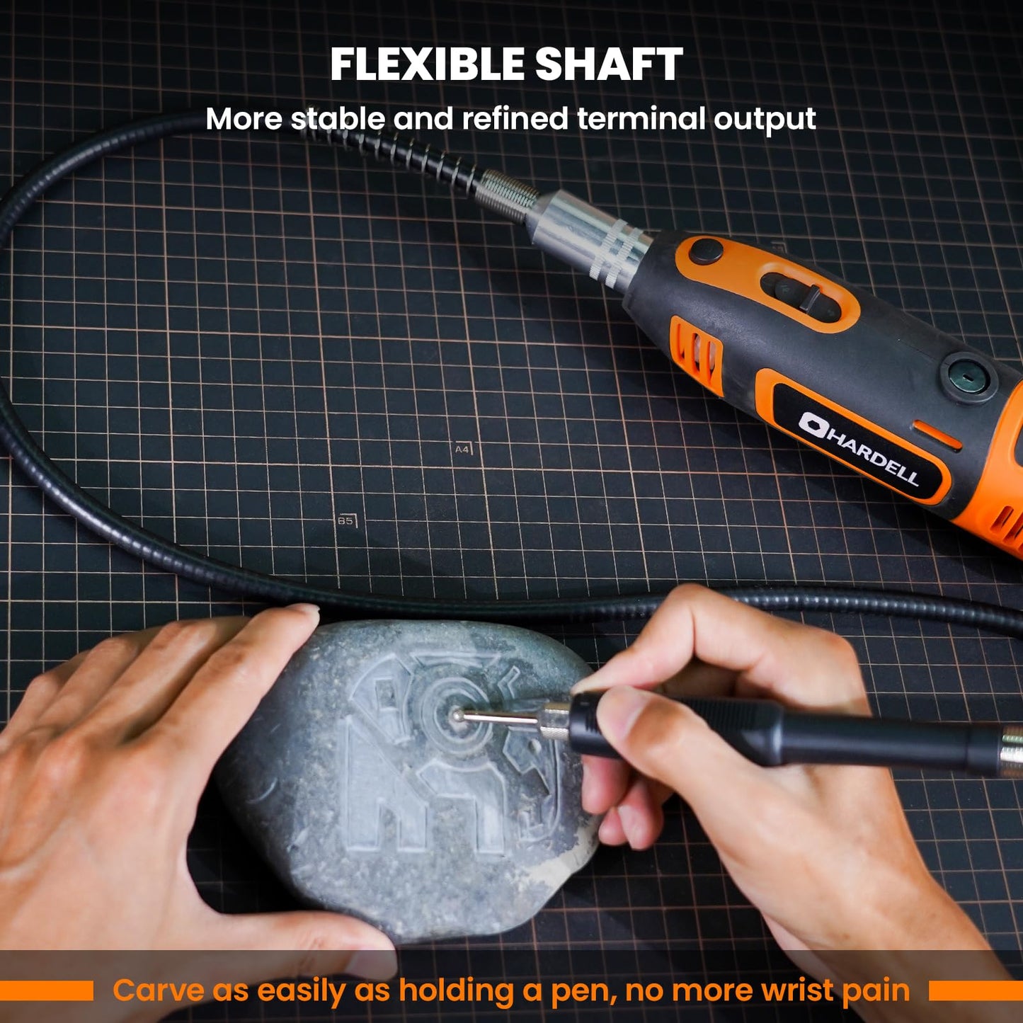 HARDELL 200W Corded Rotary Tool Kit with Fine Speed Control & Flex Shaft 8000-40000 RPM Digital Display, 155Pcs Accessories for Crafting, Cutting, Sanding, Polishing, Drilling, Carving, DIY Projects