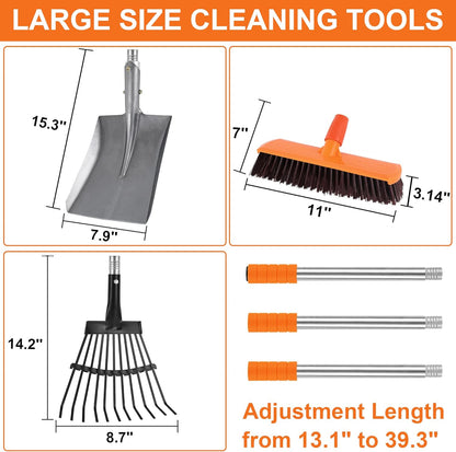 ROSTIUTE Chicken Poop Scooper Shovel Rake Scrub Brush for Chicken Coop Supplies Accessories for Cleaning