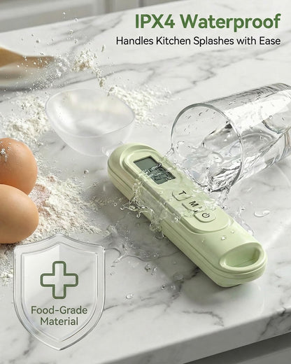 2026 Upgraded 2-In-1 Digital Measuring Spoon 【High-Precision 0.01oz/0.1g · Tested 10000+】 Baking Scale 【7-Unit】 Digital Kitchen Scale for Baking, Gram Scale for Weight Loss, Large & Small Scoop,Beige