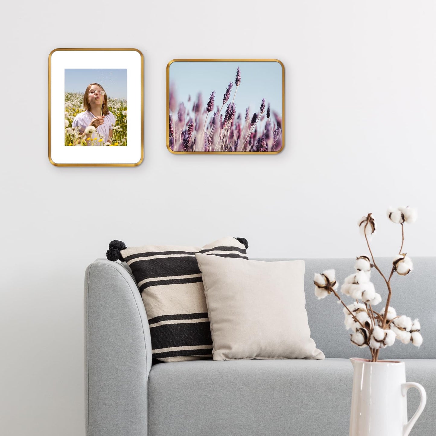 Golden State Art 11x14 Aluminum Picture Frame Bronze Gold - With Mat for 8x10 Photo or Without Mat for Round Edges 11 x 14 Photo with 1-inch Radius Corner - Real Glass - Matte Modern Wall Decor
