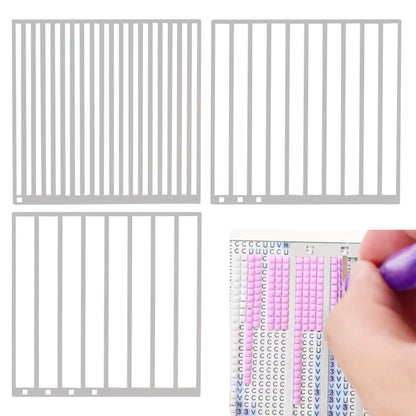 Diamond Painting Ruler Stainless Steel Diamond Art Ruler Alignment, Diamond Painting Guide Tools (Square-3Pcs(1,3,4 Rows))