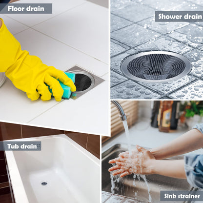 Shimeyao 100 Pcs 2.75 Mesh Sink Strainers Stainless Steel Drain Strainer Mesh Shower Drain Hair Catchers for Bathroom Kitchen for Lavatory Balcony Laundry Mop Pool RV Sink
