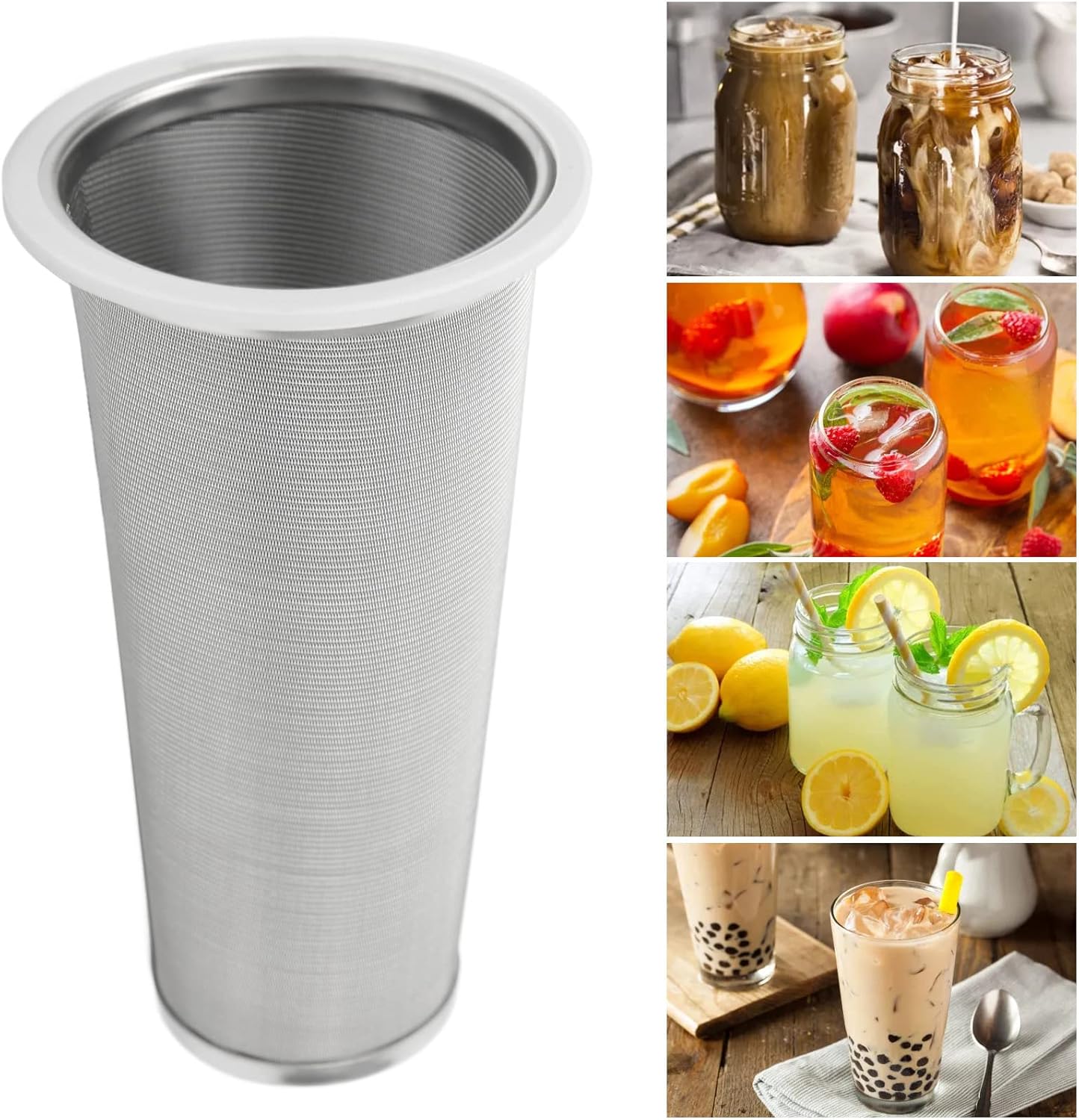 Fdit Cold Brew Coffee Filter, Stainless Steel Coffee Infuser, Fine Mesh Iced Coffee Maker (8 * 15cm)