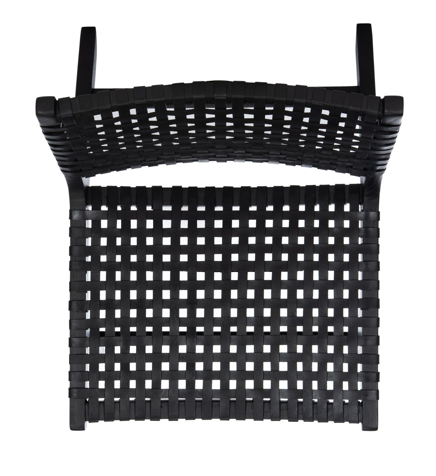 Safavieh Home Luna Black and Black Leather Woven Accent Chair
