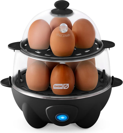 12 Dash Deluxe Egg Cooker - Boiler, Poacher & Steamer - Includes Measuring & Recipe Guide - Dishwasher Safe - BPA Free