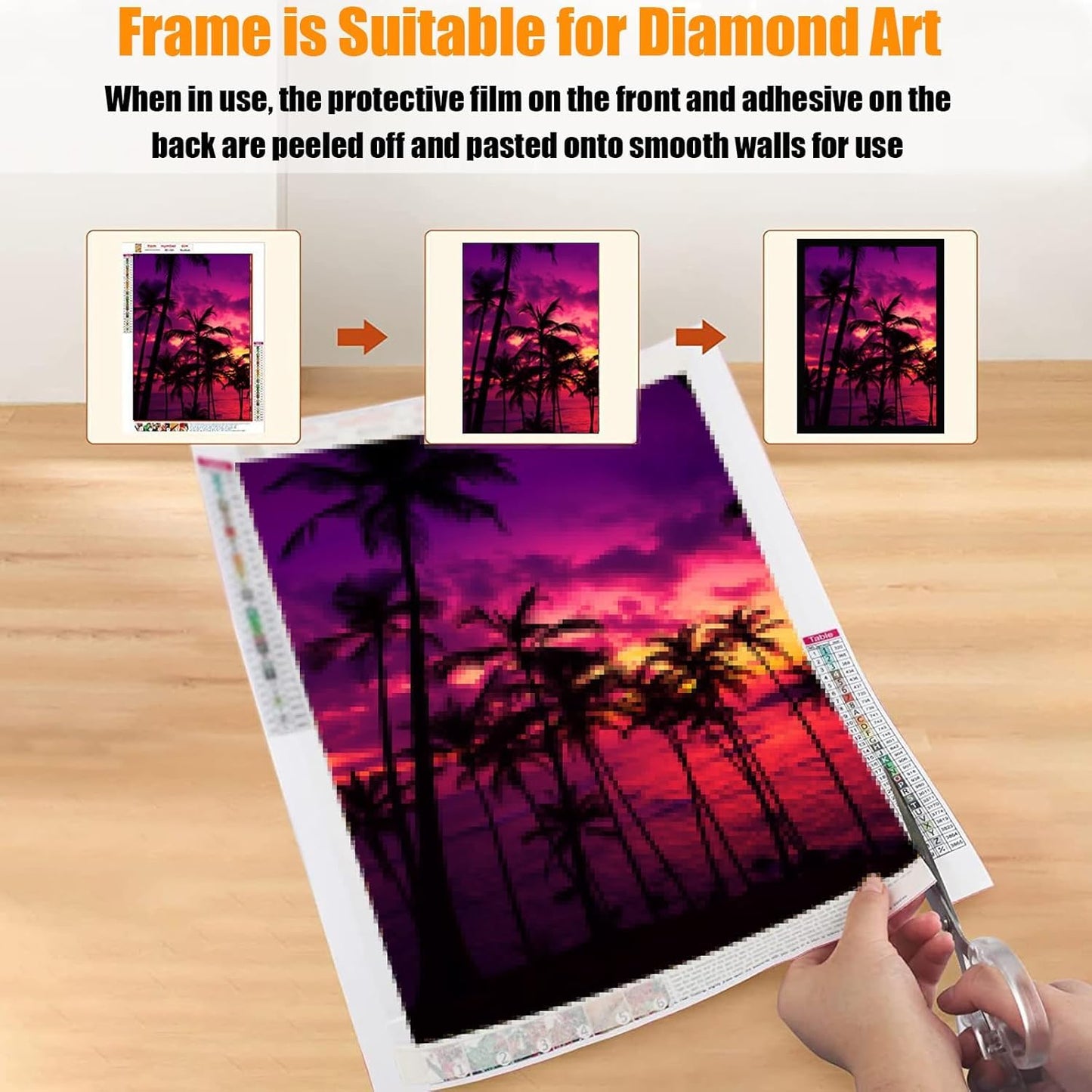 QUKLOGEN Diamond Art Frames 30x40cm,Magnetic Diamond Art Painting Canvas Frames 12"x16",PVC Self Adhesive with Hooks Suitable for 10x14 inches Pictures for Home Office Wall Door Decor