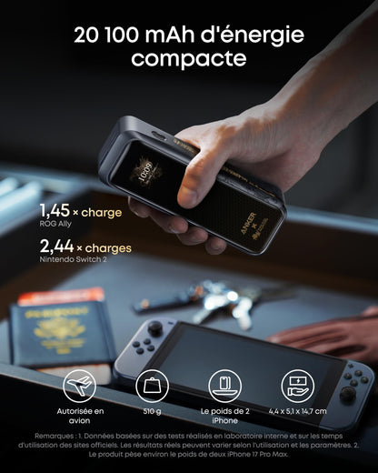 Anker Prime Power Bank Black Myth: Wukong Edition, 20,100mAh 3-Port Portable Charger with 220W, Two-Way Power, TSA-Approved, App Control, for MacBook, iPhone 17/16 Series, and More (Base Not Included)
