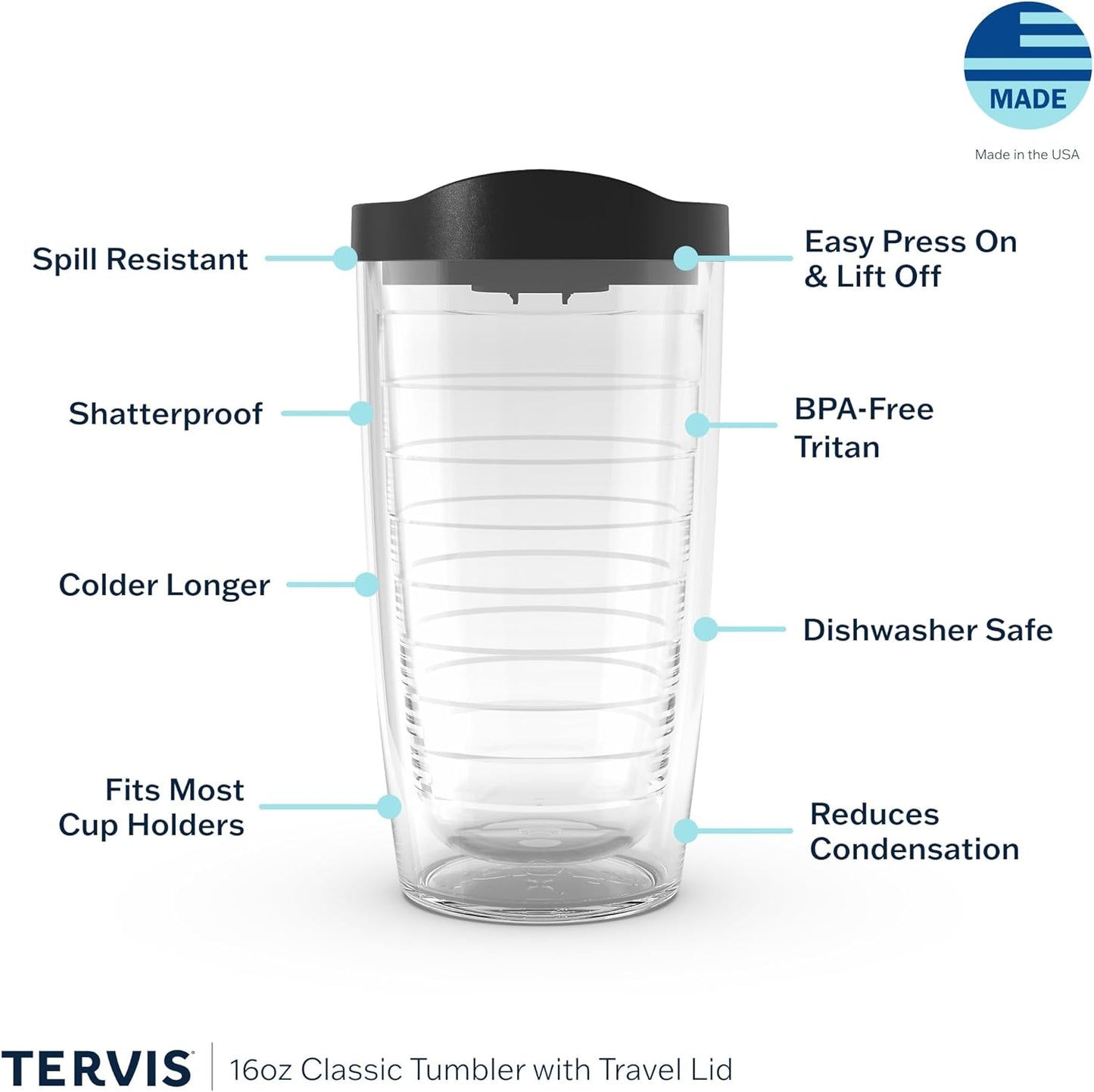 Tervis Tropical Hibiscus Collection Double Walled Insulated Tumbler, 16oz Travel Cup, Keeps Drinks Cold & Hot, Purple