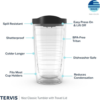 Tervis Navy Forever Proud Made in USA Double Walled Insulated Tumbler, 16oz Travel Cup