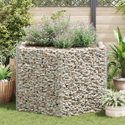 HETFTJN Hexagonal Gabion Raised Garden Bed 63"x55.1"x39.4" Large Galvanized Steel Planter Box for Outdoor Patio Flower Beds Sturdy Construction