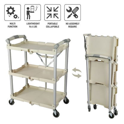 Olympia Tools 89-351 Pack-N-Roll Folding Collapsible Service Cart, 150LB Capacity, White