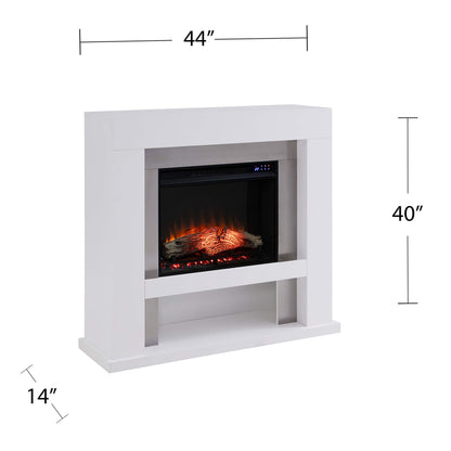 SEI Furniture - Lirrington Stainless Steel Touch Screen Electric Fireplace - Transitional Design, Grey Glass and Wood - Ideal for Living Room, Bedroom (FR1028059)