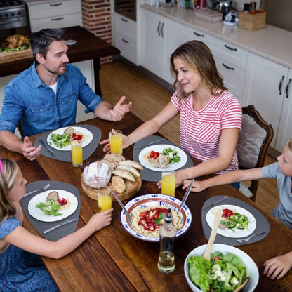 Set, 2 Placemats+2 Faux Leather Placemats and Coasters Round Leather for Dinner Table Mats Heat Resistant Non-Slip