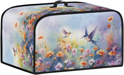 Two Hummingbirds Slow Cooker Cover, 6-8 Qt Flower Bush Dust Cover for Kitchen Small Appliance Decor