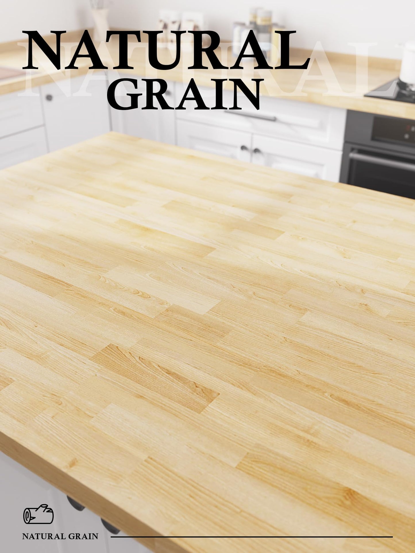 6FT Butcher Block Countertop Birch Solid Wood - 72" x 39"