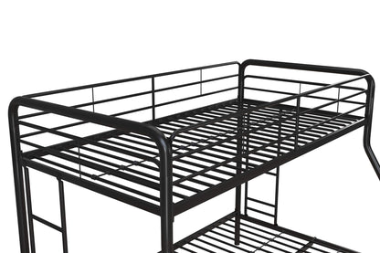 DHP Dusty Metal Bunk Bed with Secured Ladders, Twin/Full, Black