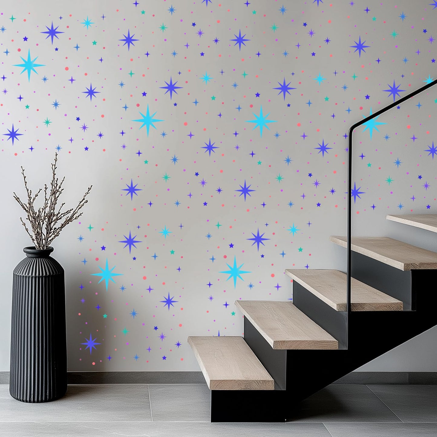 18 PCS Large Star Stencil for Painting Reusable Paint Stencils for Walls Twinkle Star Wall Drawing Stencils for Painting on Wood Craft Canvas Fabric Home Decoration