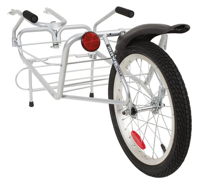 Maya Cycle One-Wheel Bicycle Cargo Trailer with Kickstand – Converts to Wheelbarrow, Includes Bag, Fits 18" to 700c Bikes