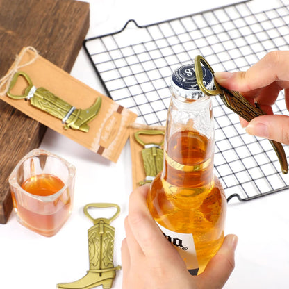 12 Youyole Pcs Cowboy Boot Metal Bottle Openers Baby Shower Favors Stainless Steel Bottle Openers for Wedding Birthday
