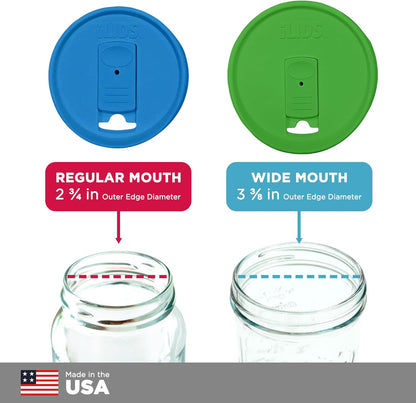 Mason Jar Drink Lid, Wide Mouth, Whimsy, Pack of 3