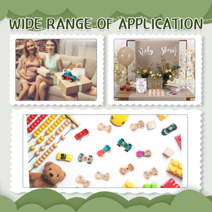 WinnerWhy Baby Shower Game Sign Kit Includes 32 Unfinished Wooden Car Blocks, 12 Markers, and a Prize Decoration Sign for Baby Shower(Animal) Bridal Party Gifts(Animal)