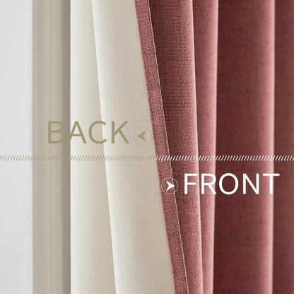 MIULEE 100% Blackout Curtains - Linen Textured Thermal Insulated Drapes in Dusty Rose | 42 x 84 Inch (2 Panels)