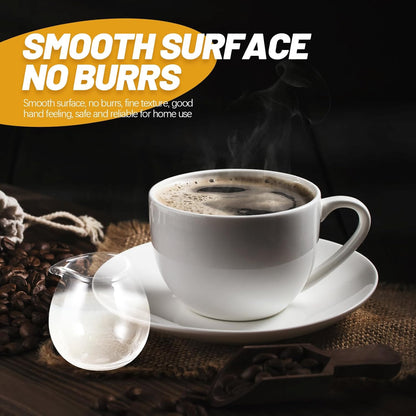 BESTOYARD Mini Glass Milk Cup Pitcher Set, 2 Pcs for Sauce, Maple Syrup, Coffee, Espresso Shots, and Tea