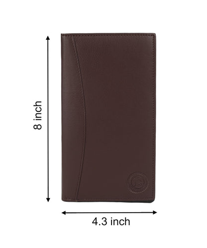 Leather Executive Business Credit Card Book Holder Professional Card Organizer -Clear Slots (Dark Brown)