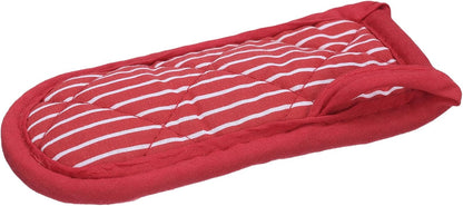 uxcell 2Pcs Pot Handle Covers, Heat Resistant Sleeve for Iron Skillet, Kitchen Baking Cooking Supplies, Red White Stripe