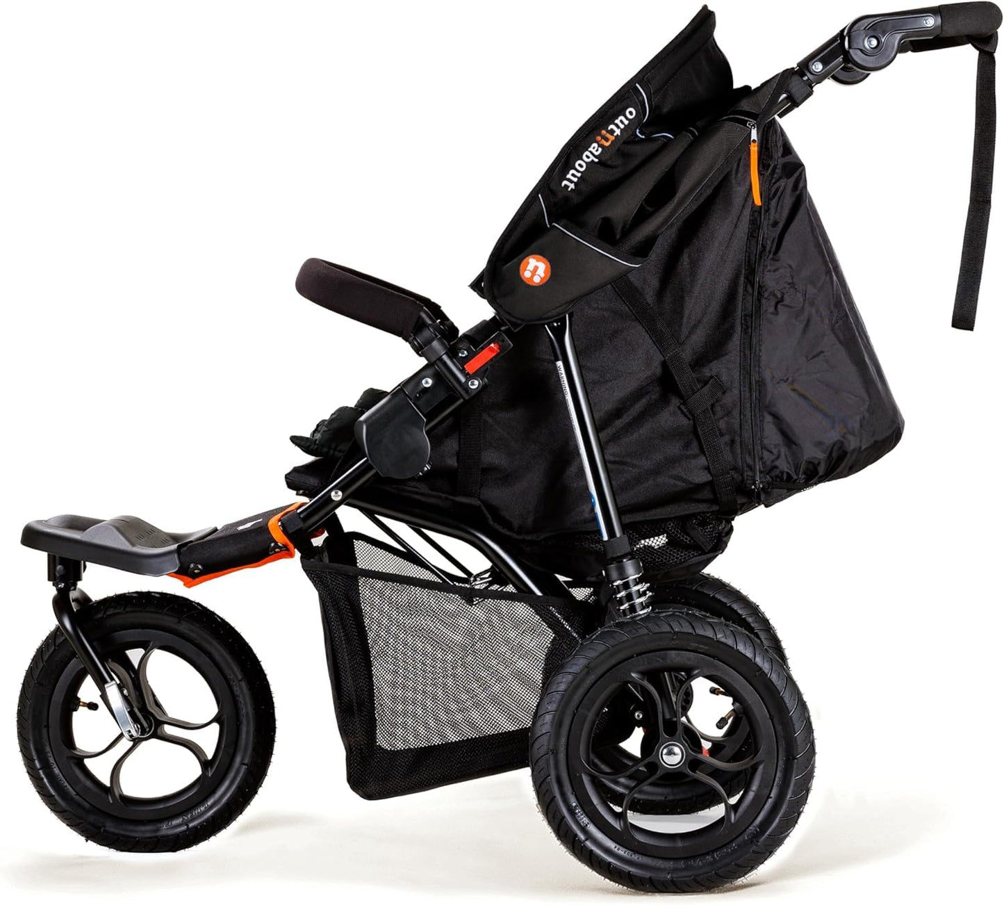 Out’n’About Nipper V5 Stroller & Rain Cover | Lightweight All-Terrain 3-Wheel Stroller, 12” Air-Filled Tyres, Swivel-Lock Front Wheel, One-Piece Fold, Newborn to Toddler 4 Years | Summit Black