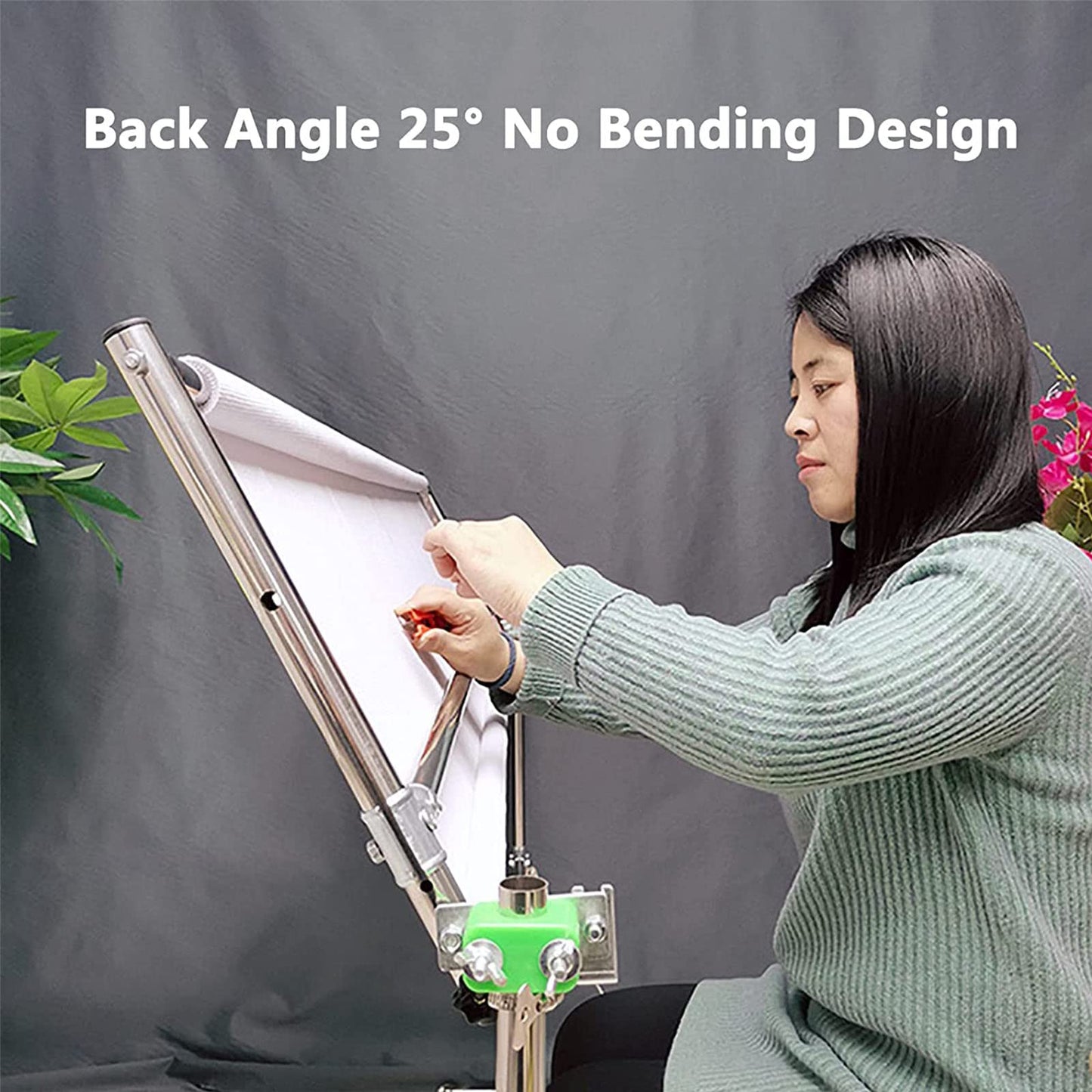 Stainless Steel Cross Stitch Frame, Adjustable Embroidery Hoop Holder, with 2 Levels Adjustable Height and Back Angle 25°, No-Bend Design, for Arts Crafts Sewing Nee