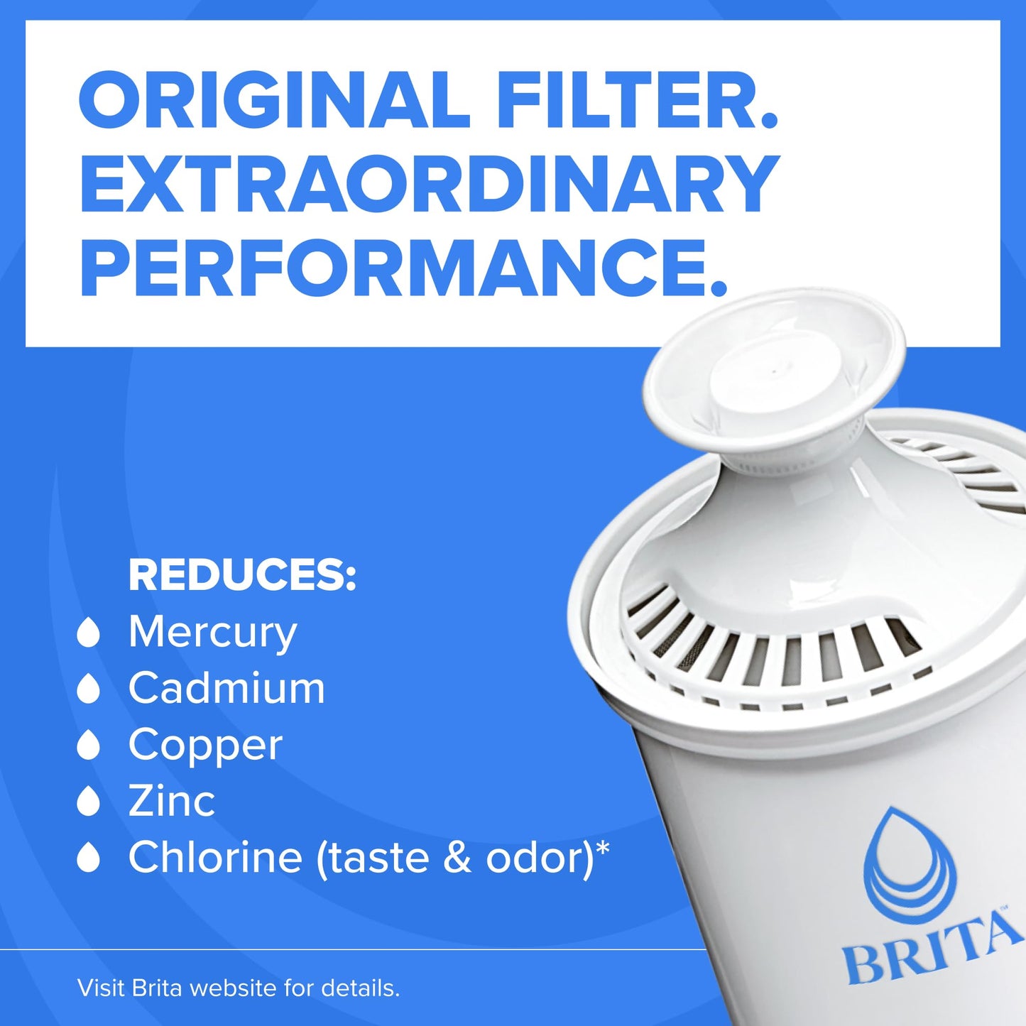 Brita UltraMax Large Water Dispenser with Standard Filter, BPA-Free, Reduces Copper, Cadmium and Mercury Impurities, Lasts 2 Months or 40 Gallons, 27-Cup