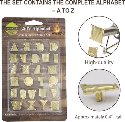 Uppercase Alphabet Set for Branding and Personalization of Wood, Leather, and Other Surfaces