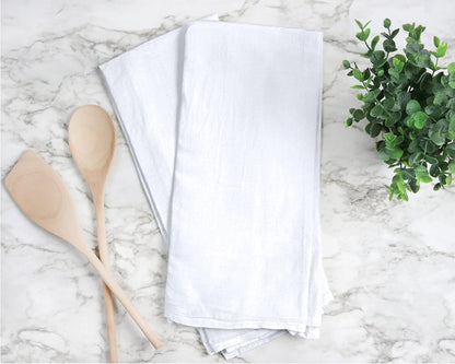 RUVANTI 6 Pack Flour Sack Towels, 28x28 Inch, 100% Cotton, Reusable, Absorbent Dish Cloths, White