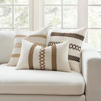 Set 2 20x20 Inch MIULEE of Coco Brown Boho Decorative Pillow Covers Farmhouse Rustic Couch Throw Pillows Modern Spring