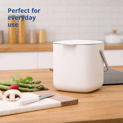 BLUE GINKGO Kitchen Compost Bin - Easy Clean Food Waste Bin for Kitchen | Countertop Compost Pail Bucket | Made in