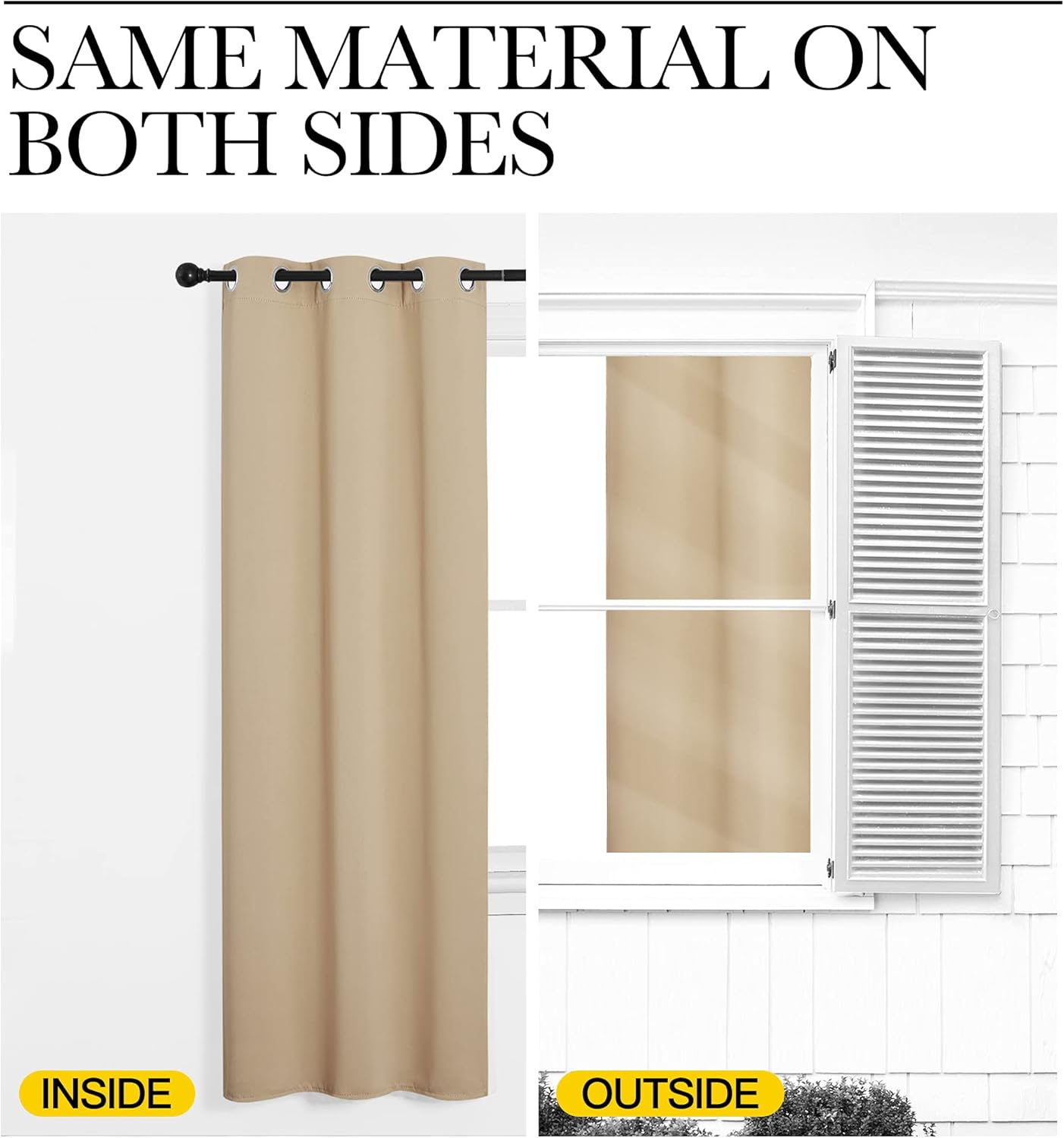NICETOWN Room Darkening Curtains - Thermal Insulated Grommet Draperies for Bedroom | Biscotti Beige, 2 Panels (W42 x L50)
