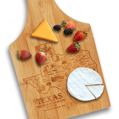 Premium Bamboo State-Shaped Cutting Board Set - USA Map Design, Kitchen Decor, Food Prep Tool, State Pride, Home Chef Essential, Sustainable Wooden Chopping Blocks (Texas)