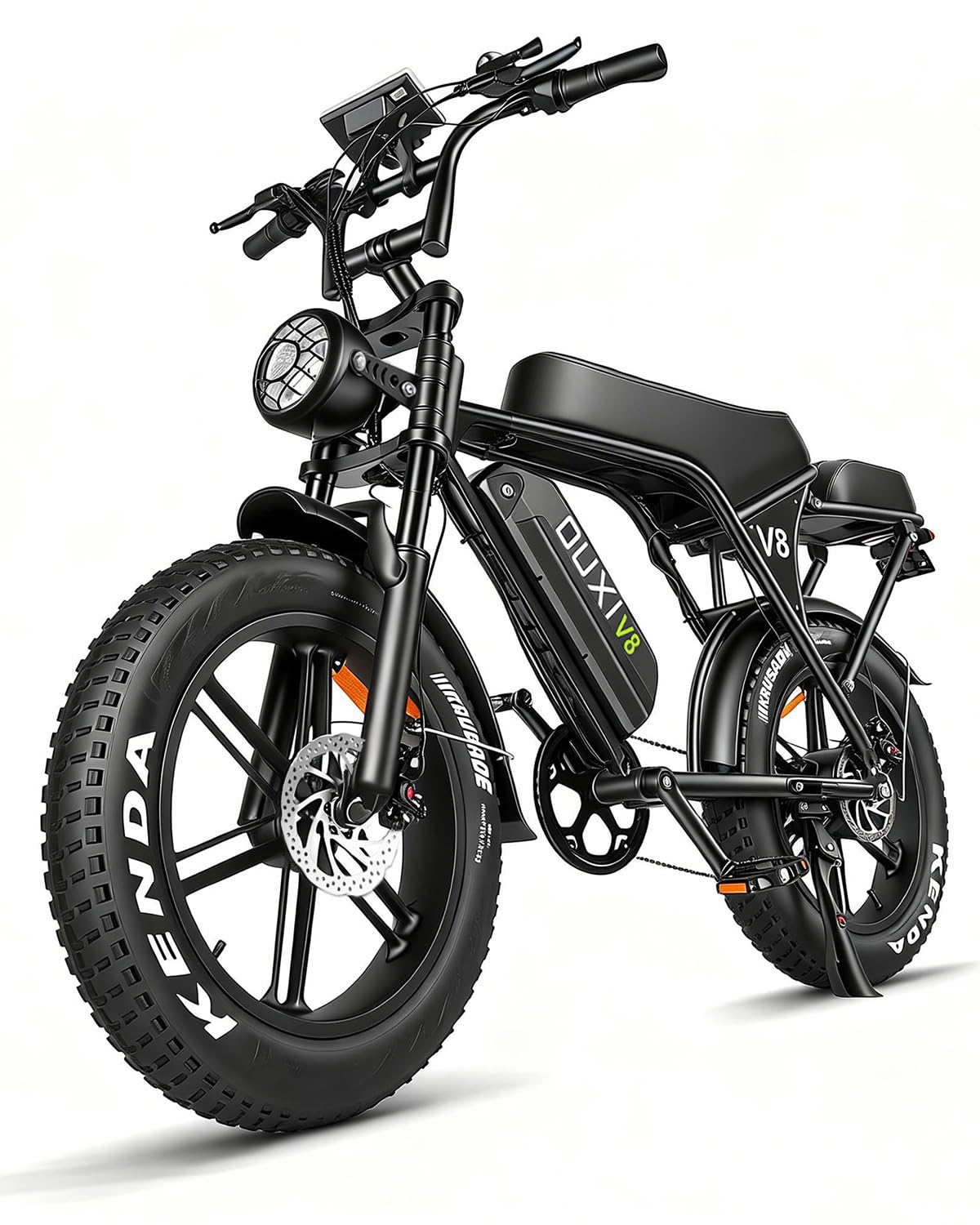 OUXI V8 Electric Bike for Adults, Ebike with15.6AH Removable Battery Max 60Miles, 20" Electric Dirt Bike Dual Disc Brakes, 7-Speed Gear, Electric Motorcycle for Commuting & Off-Road