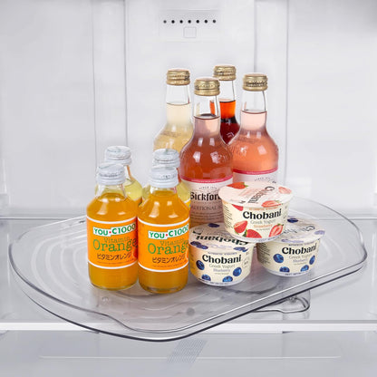Square Lazy Susan Organizer for Refrigerator, 360° Rotate Rectangle Turntable Storage for Fridge and Pantry