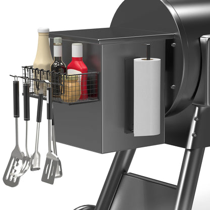 Sirozi 1 Pack Magnetic Storage Bin and Paper Towel Holder for Traeger Smoker Grills, Suit for Traeger Ironwood 885, Pro Series 34, Pro Series 22, Pro D2 575, Pro 780, Ironwood 650, Z-Grills, Pit boss