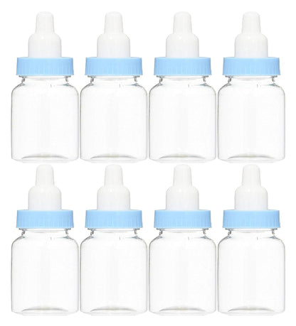 Baby Shower Favor - 36 Pack Mini Milk Bottle Party Gift Bag Boxes 1.5" x 3.5" - Baby Shower Candy Jar (Blue)