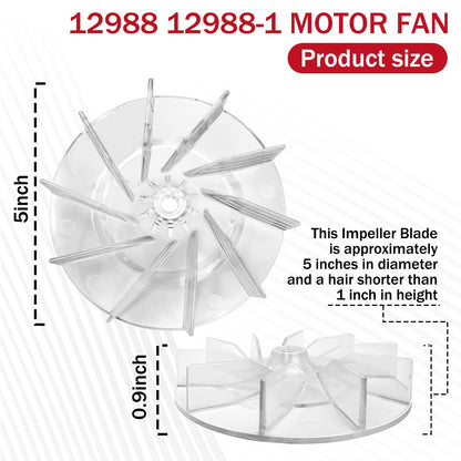 HASMX Plastic Impeller Motor Fan Vacuum Cleaner Replacement Part for Eureka Sanitaire 12988 Vacuum Cleaner Plastic Motor Fan # 12988 (6-Pack)