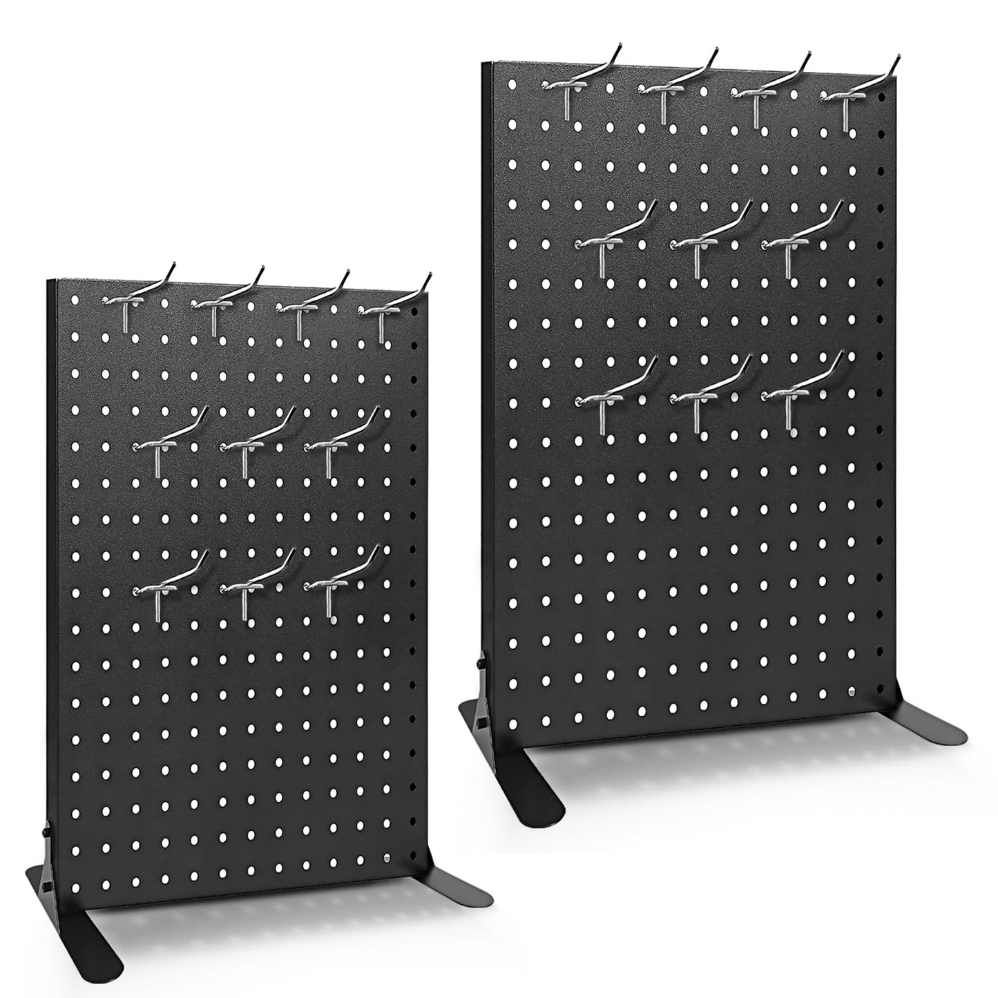 Uppcasir 2PCS Pegboard Display Stand With 20 Hooks for Craft Shows, Metal Jewelry and Key Ring Retail Display Racks for Selling Accessories, Retail Stores, Vendors & Events, 17 X 13 Inch