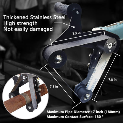 Pipe Belt Sander - 1480W Industrial Grade Pipe Tube Polishing Sandingwith 6 Variable Speeds,Suitable for Polishing Various Circular Pipe Materials,Woodworking and Metal Rust Removal(45Pcs Belts).